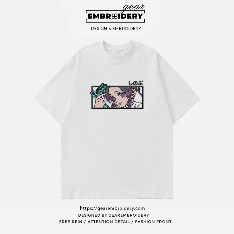 Shinobu kocho Demon Slayer Anime Embroidered Design Personalized Embroidered T Shirt Sweatshirt Hoodie Clothing DS0113