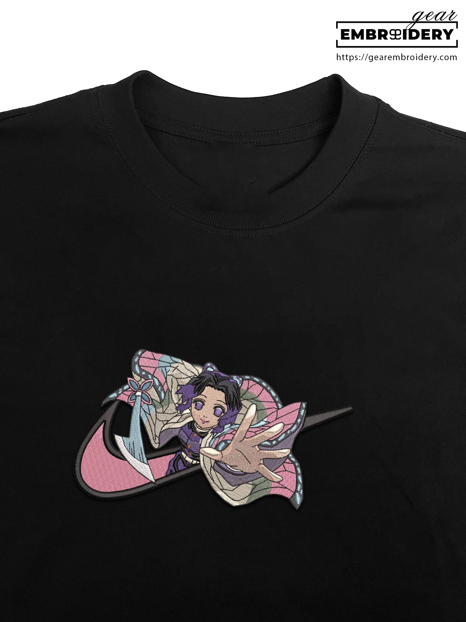 Shinobu swoosh nike Demon Slayer Anime Embroidered Design Personalized Embroidered T Shirt Sweatshirt Hoodie Clothing DS0115