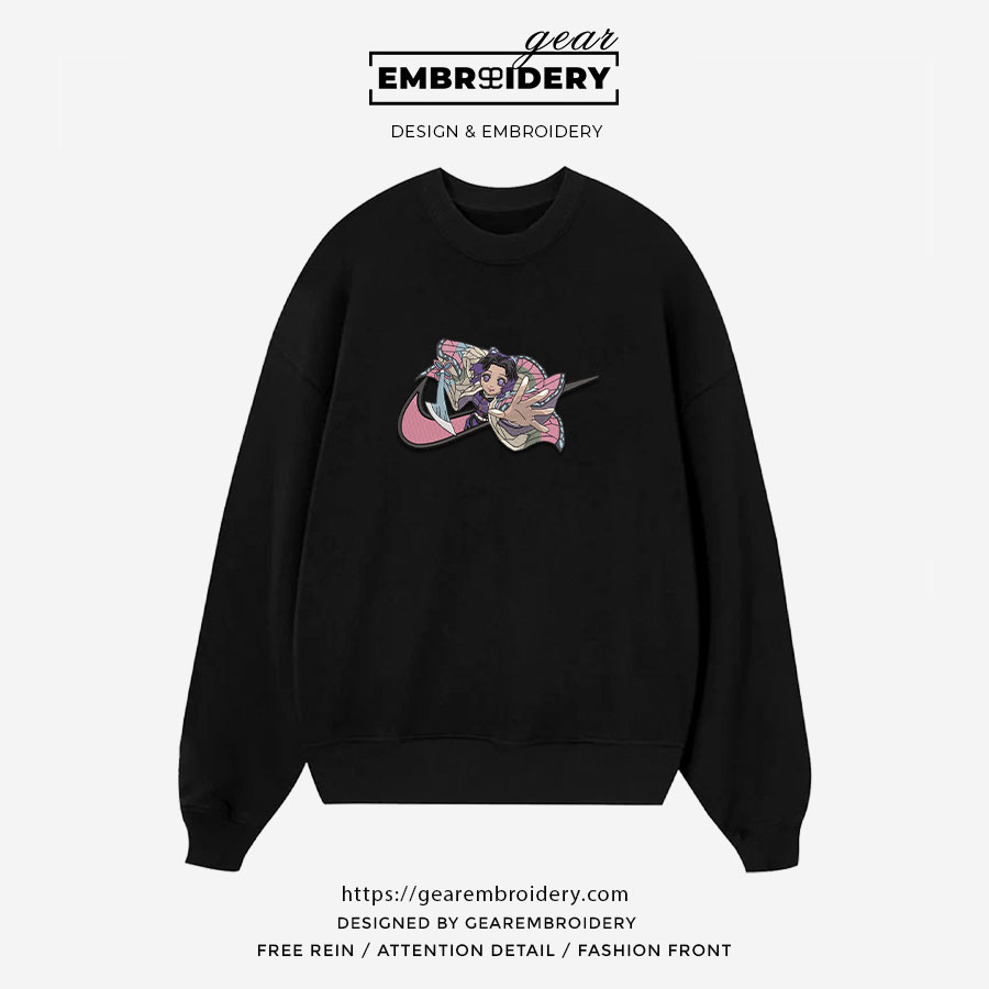 Shinobu swoosh nike Demon Slayer Anime Embroidered Design Personalized Embroidered T Shirt Sweatshirt Hoodie Clothing DS0115