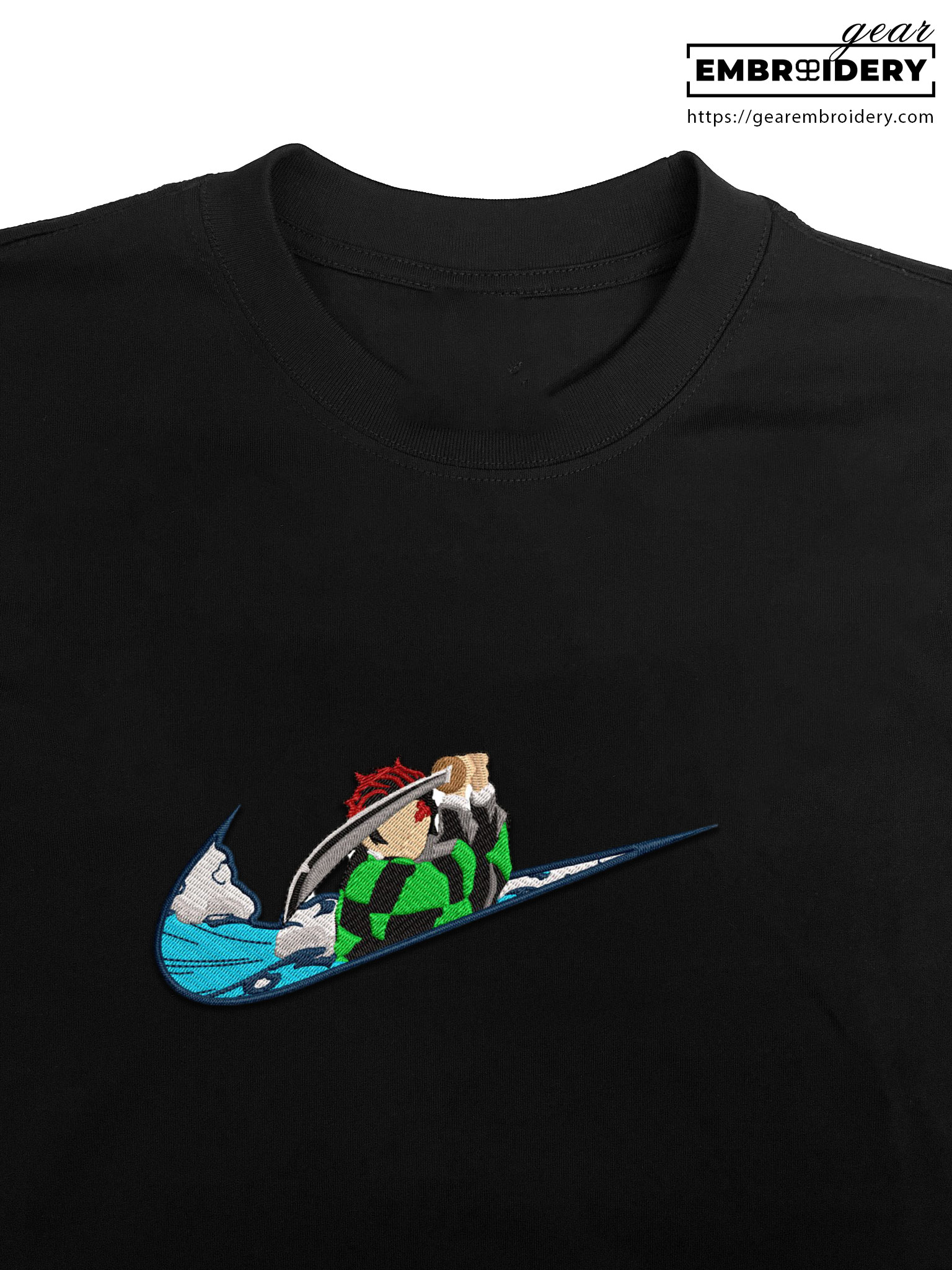 Tanjiro swoosh nike Demon Slayer Anime Embroidered Design Personalized Embroidered T Shirt Sweatshirt Hoodie Clothing DS0141