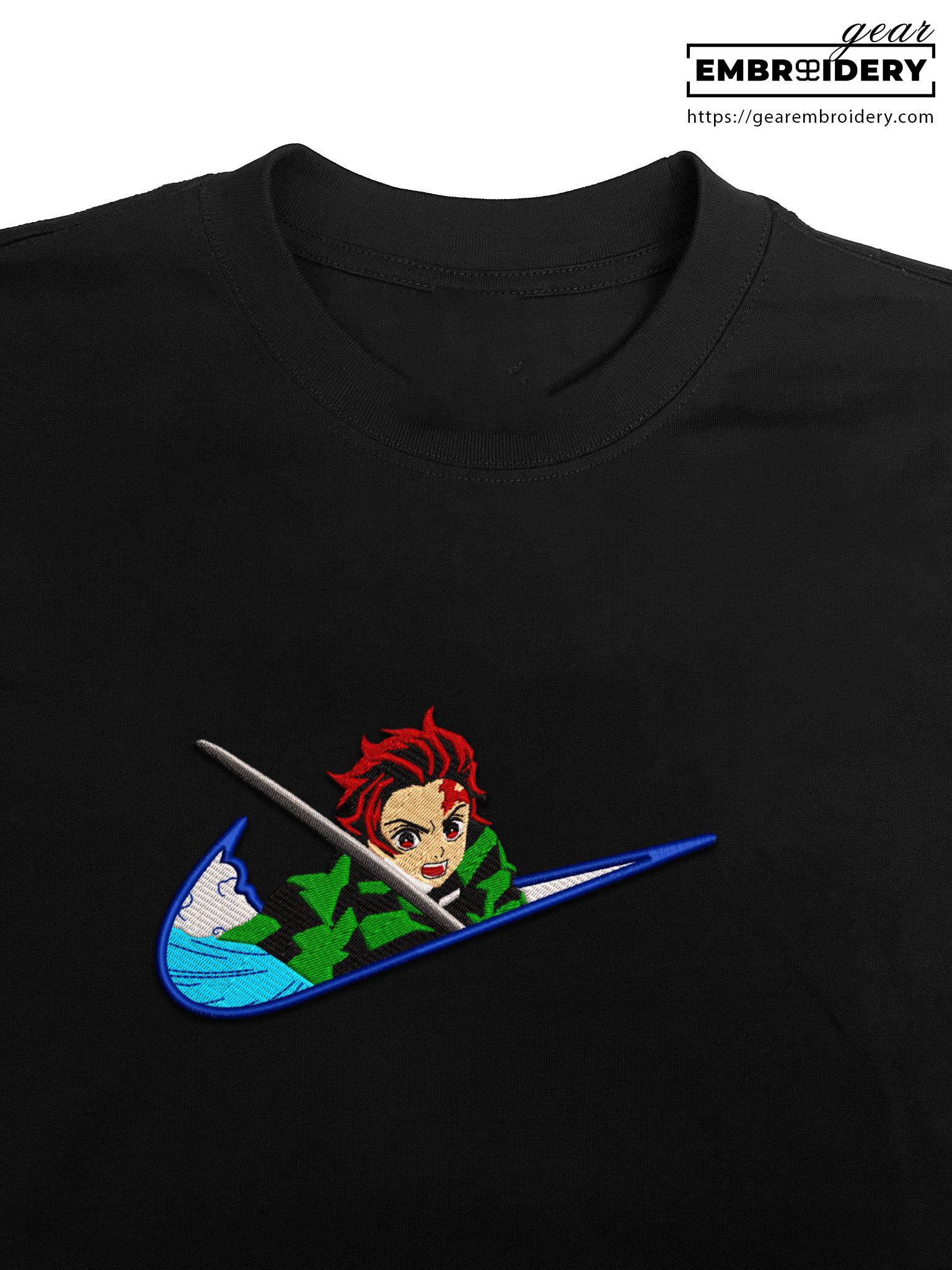 Tanjiro swoosh nike Demon Slayer Anime Embroidered Design Personalized Embroidered T Shirt Sweatshirt Hoodie Clothing DS0140