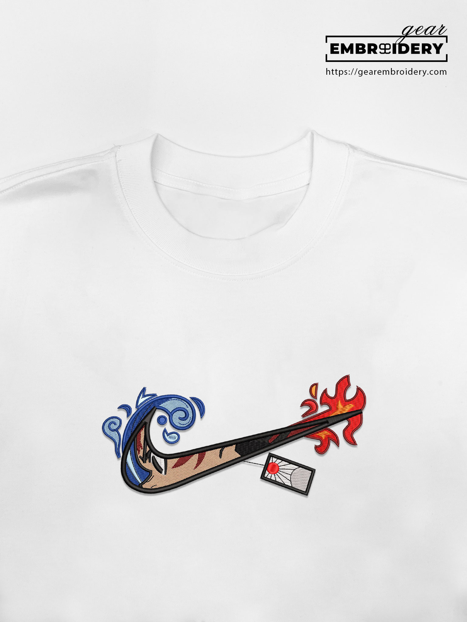 Tanjiro swoosh nike Demon Slayer Anime Embroidered Design Personalized Embroidered T Shirt Sweatshirt Hoodie Clothing DS0139