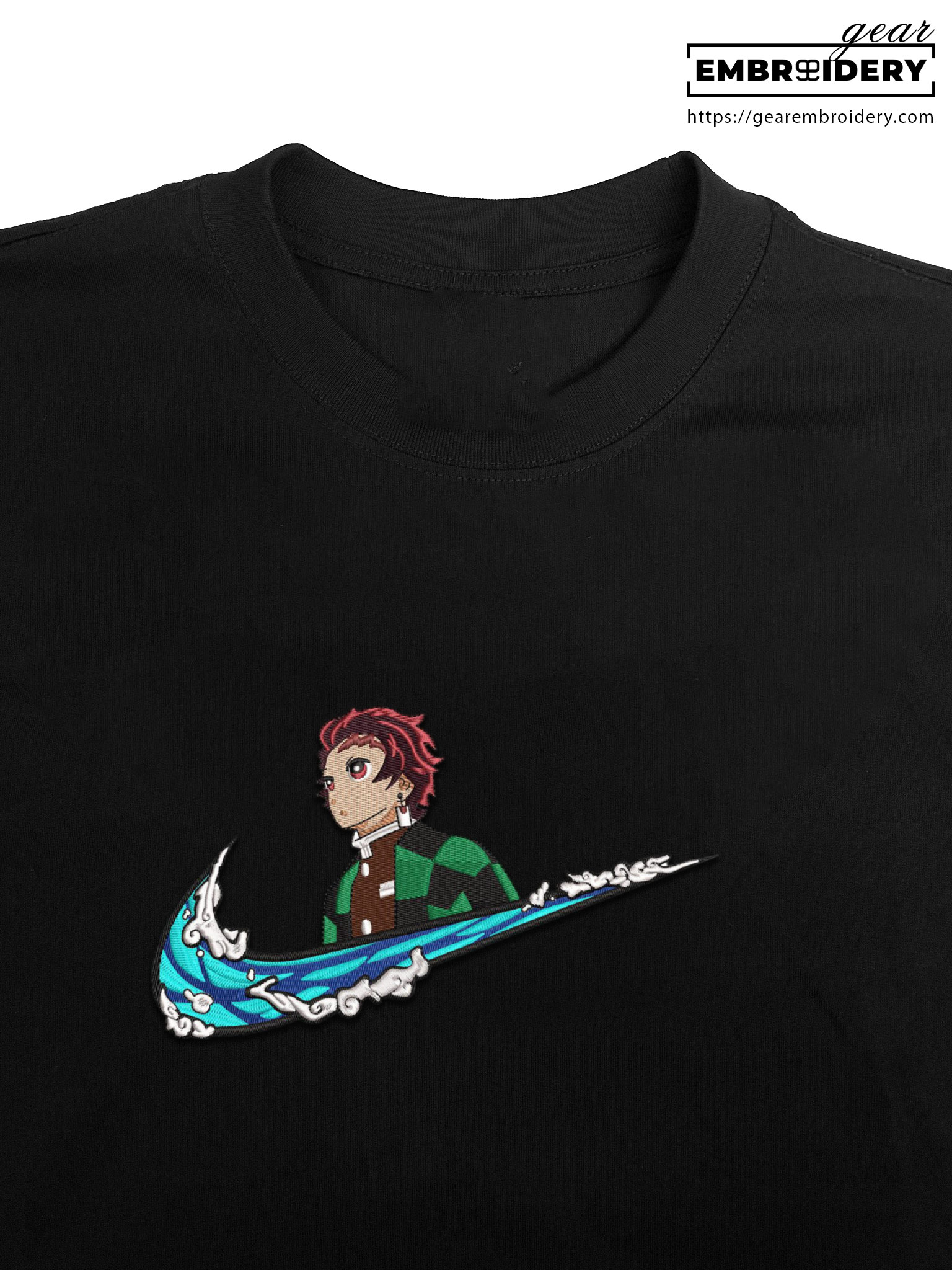 Tanjiro swoosh nike Demon Slayer Anime Embroidered Design Personalized Embroidered T Shirt Sweatshirt Hoodie Clothing DS0137