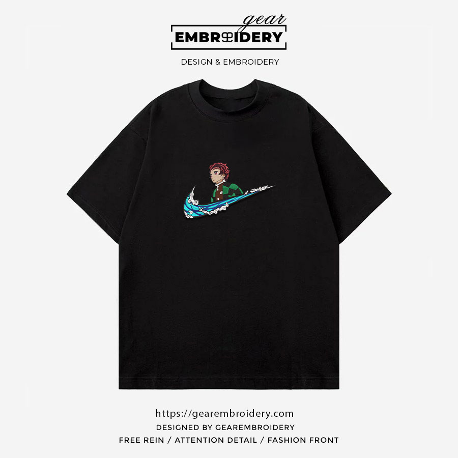 Tanjiro swoosh nike Demon Slayer Anime Embroidered Design Personalized Embroidered T Shirt Sweatshirt Hoodie Clothing DS0137