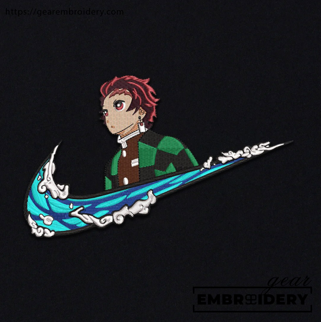 Tanjiro swoosh nike Demon Slayer Anime Embroidered Design Personalized Embroidered T Shirt Sweatshirt Hoodie Clothing DS0137