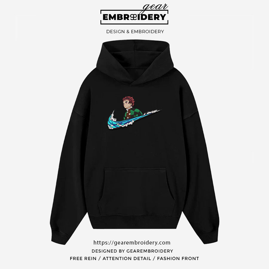 Tanjiro swoosh nike Demon Slayer Anime Embroidered Design Personalized Embroidered T Shirt Sweatshirt Hoodie Clothing DS0137