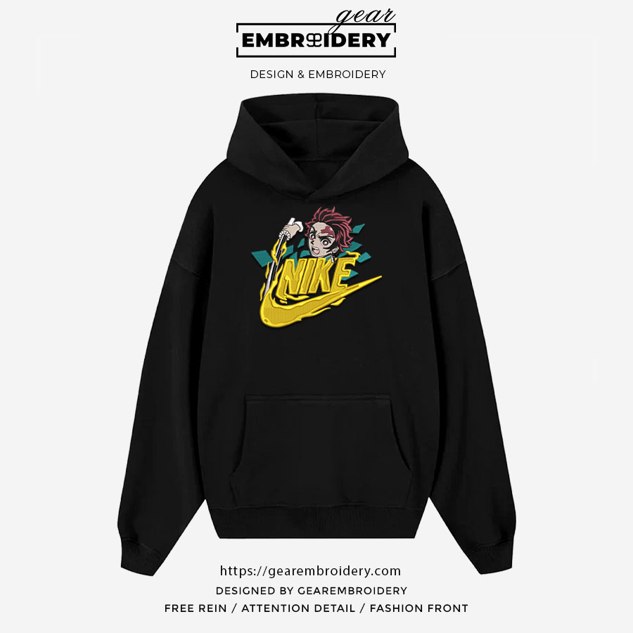 Tanjiro nike Demon Slayer Anime Embroidered Design Personalized Embroidered T Shirt Sweatshirt Hoodie Clothing DS0135