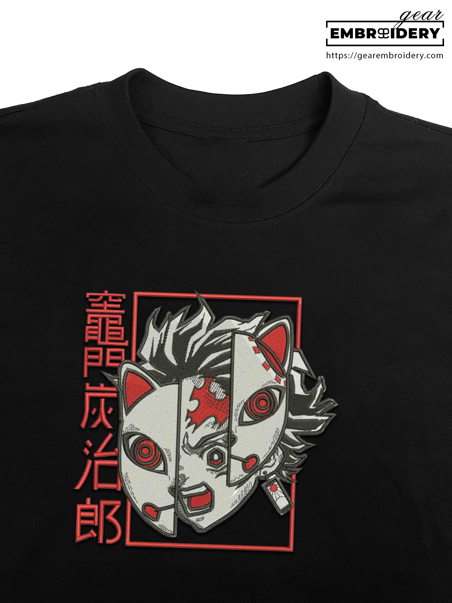 Tanjiro mask Demon Slayer Anime Embroidered Design Personalized Embroidered T Shirt Sweatshirt Hoodie Clothing DS0134