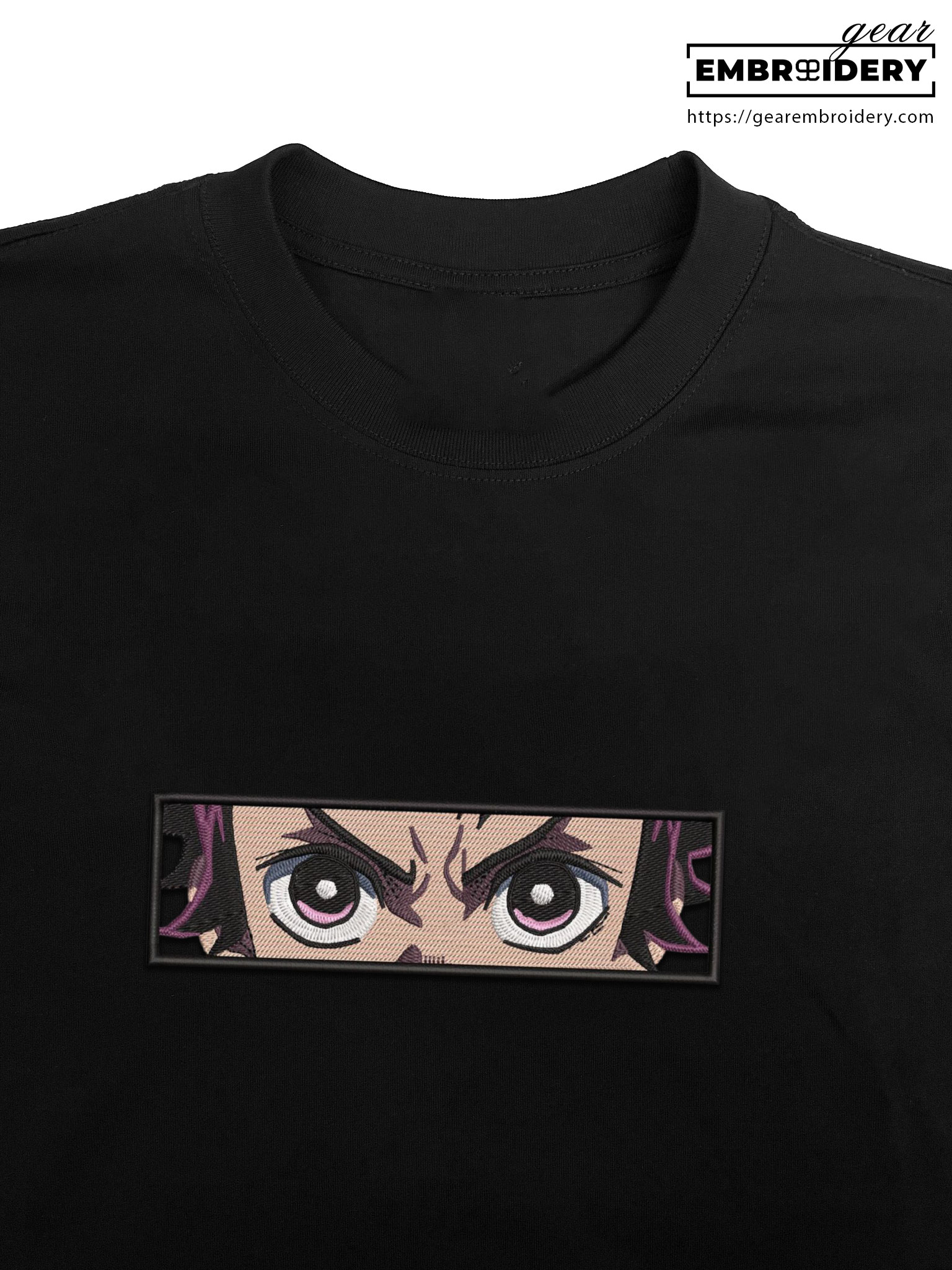 Tanjiro eyes Demon Slayer Anime Embroidered Design Personalized Embroidered T Shirt Sweatshirt Hoodie Clothing DS0130
