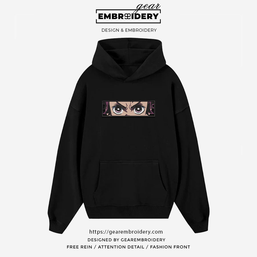 Tanjiro eyes Demon Slayer Anime Embroidered Design Personalized Embroidered T Shirt Sweatshirt Hoodie Clothing DS0130