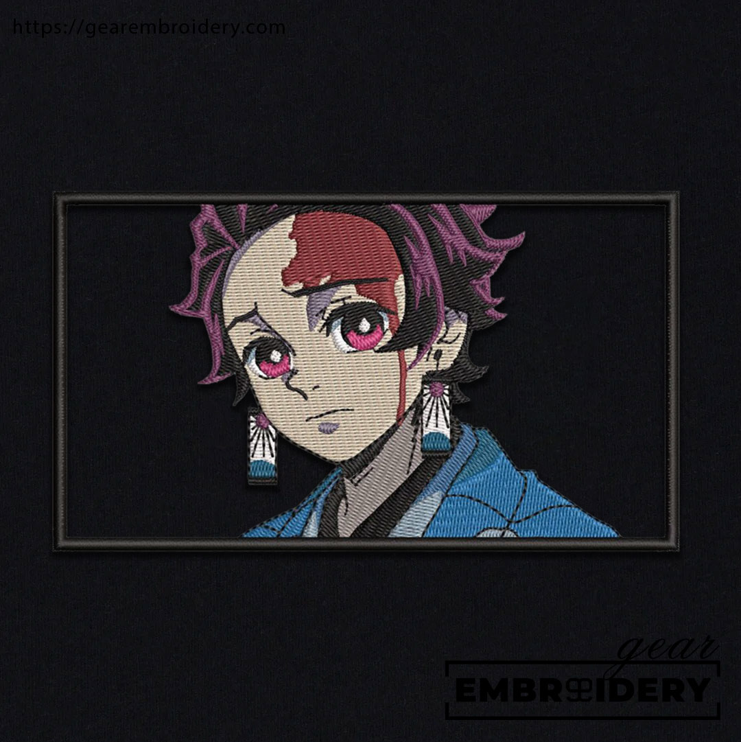Tanjiro Demon Slayer Anime Embroidered Design Personalized Embroidered T Shirt Sweatshirt Hoodie Clothing DS0128