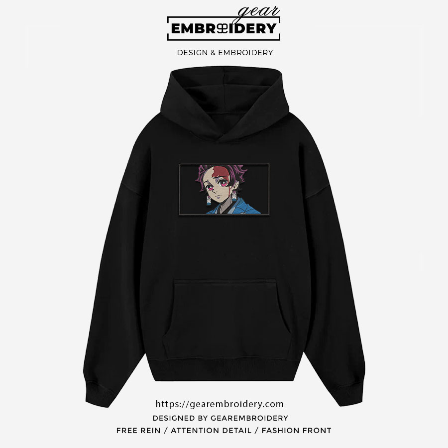 Tanjiro Demon Slayer Anime Embroidered Design Personalized Embroidered T Shirt Sweatshirt Hoodie Clothing DS0128