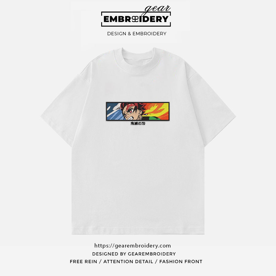 Tanjiro breathing styles Demon Slayer Anime Embroidered Design Personalized Embroidered T Shirt Sweatshirt Hoodie Clothing DS0125