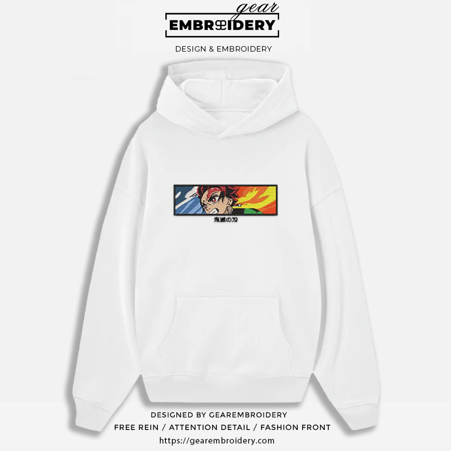 Tanjiro breathing styles Demon Slayer Anime Embroidered Design Personalized Embroidered T Shirt Sweatshirt Hoodie Clothing DS0125