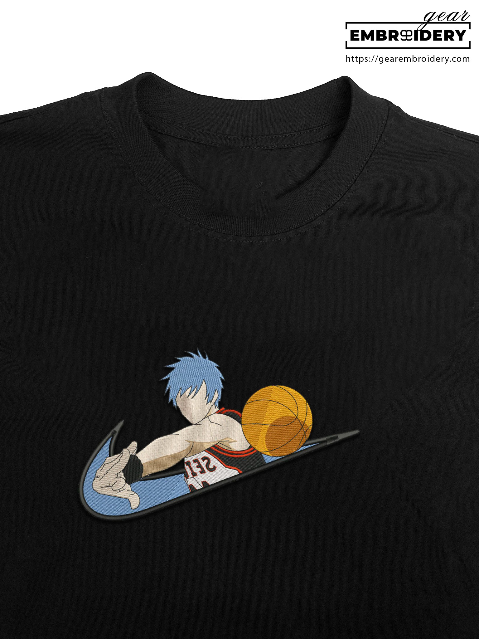 Kuroko basketball swoosh kuroko s basketball nike Anime Embroidered Design Personalized Embroidered T Shirt Sweatshirt Hoodie Clothing OT027