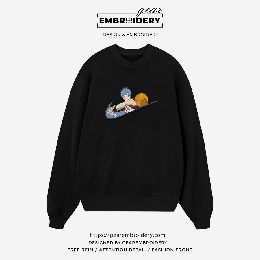 Kuroko basketball swoosh kuroko s basketball nike Anime Embroidered Design Personalized Embroidered T Shirt Sweatshirt Hoodie Clothing OT027