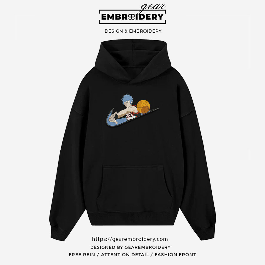 Kuroko basketball swoosh kuroko s basketball nike Anime Embroidered Design Personalized Embroidered T Shirt Sweatshirt Hoodie Clothing OT027