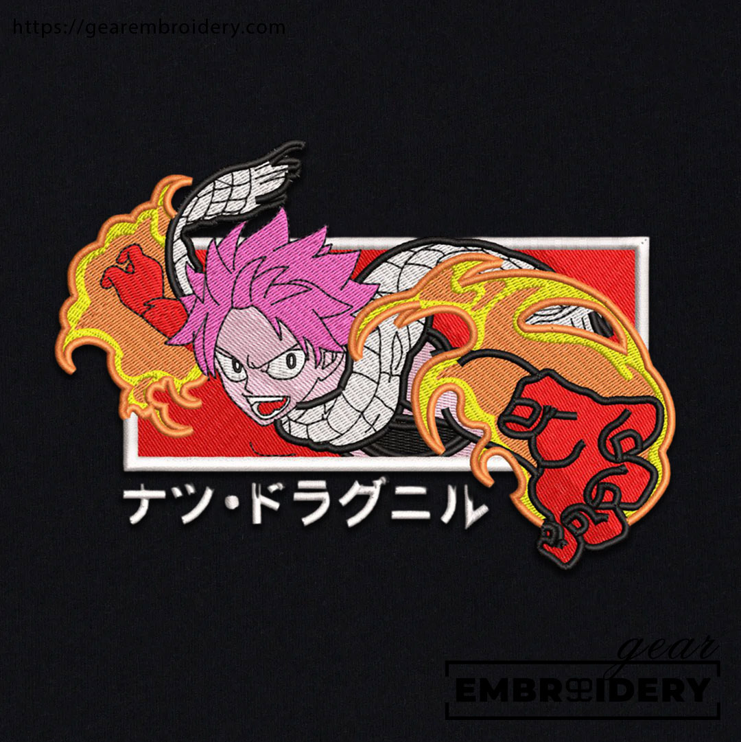 Natsu fire punch fairy tail Anime Embroidered Design Personalized Embroidered T Shirt Sweatshirt Hoodie Clothing OT037