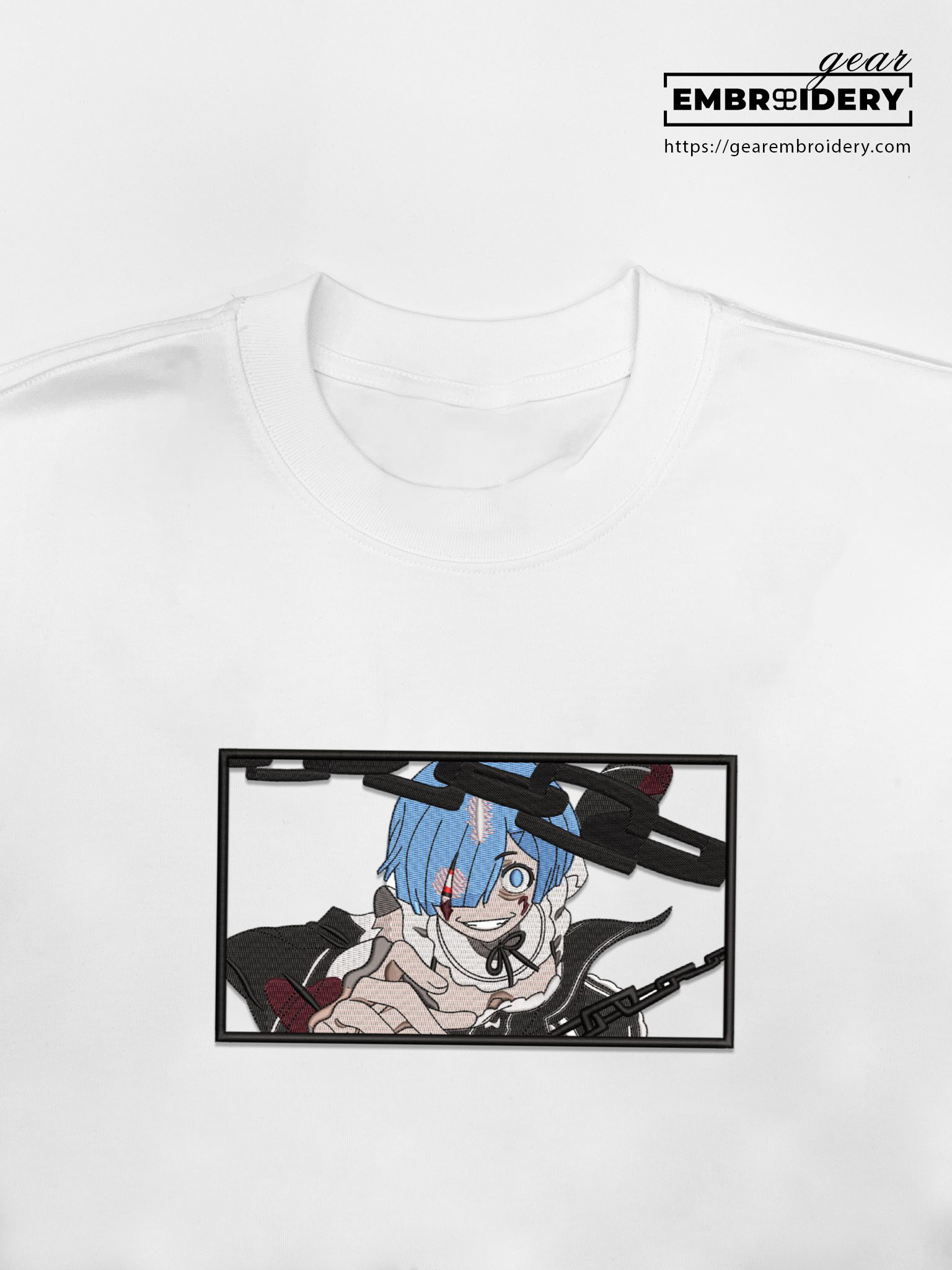 Rem overlord Anime Embroidered Design Personalized Embroidered T Shirt Sweatshirt Hoodie Clothing OT044