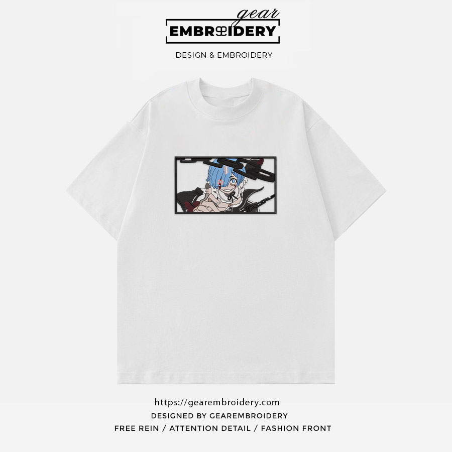 Rem overlord Anime Embroidered Design Personalized Embroidered T Shirt Sweatshirt Hoodie Clothing OT044