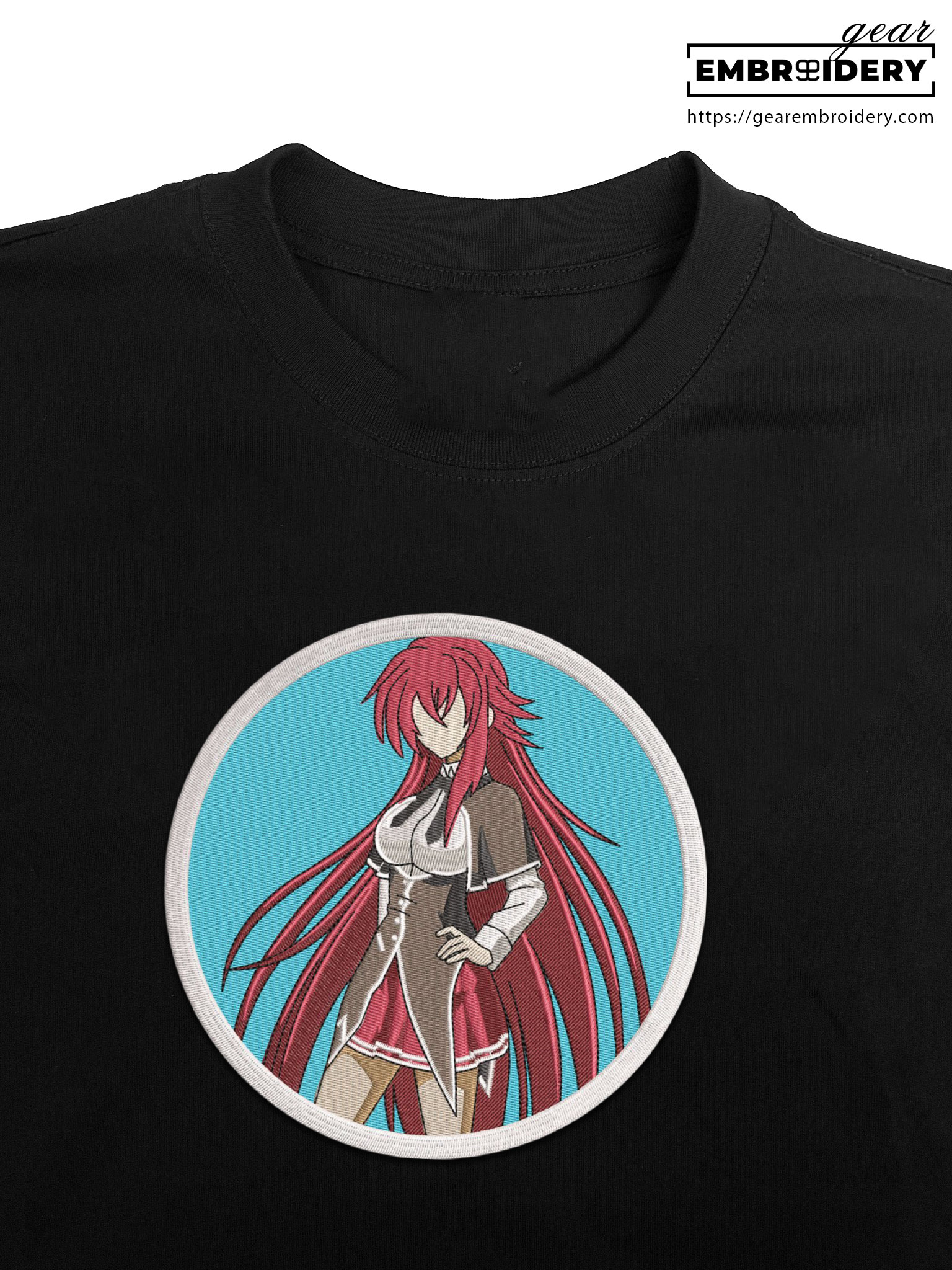 Rias gremory high school dxd Anime Embroidered Design Personalized Embroidered T Shirt Sweatshirt Hoodie Clothing OT045