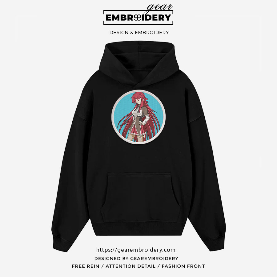 Rias gremory high school dxd Anime Embroidered Design Personalized Embroidered T Shirt Sweatshirt Hoodie Clothing OT045