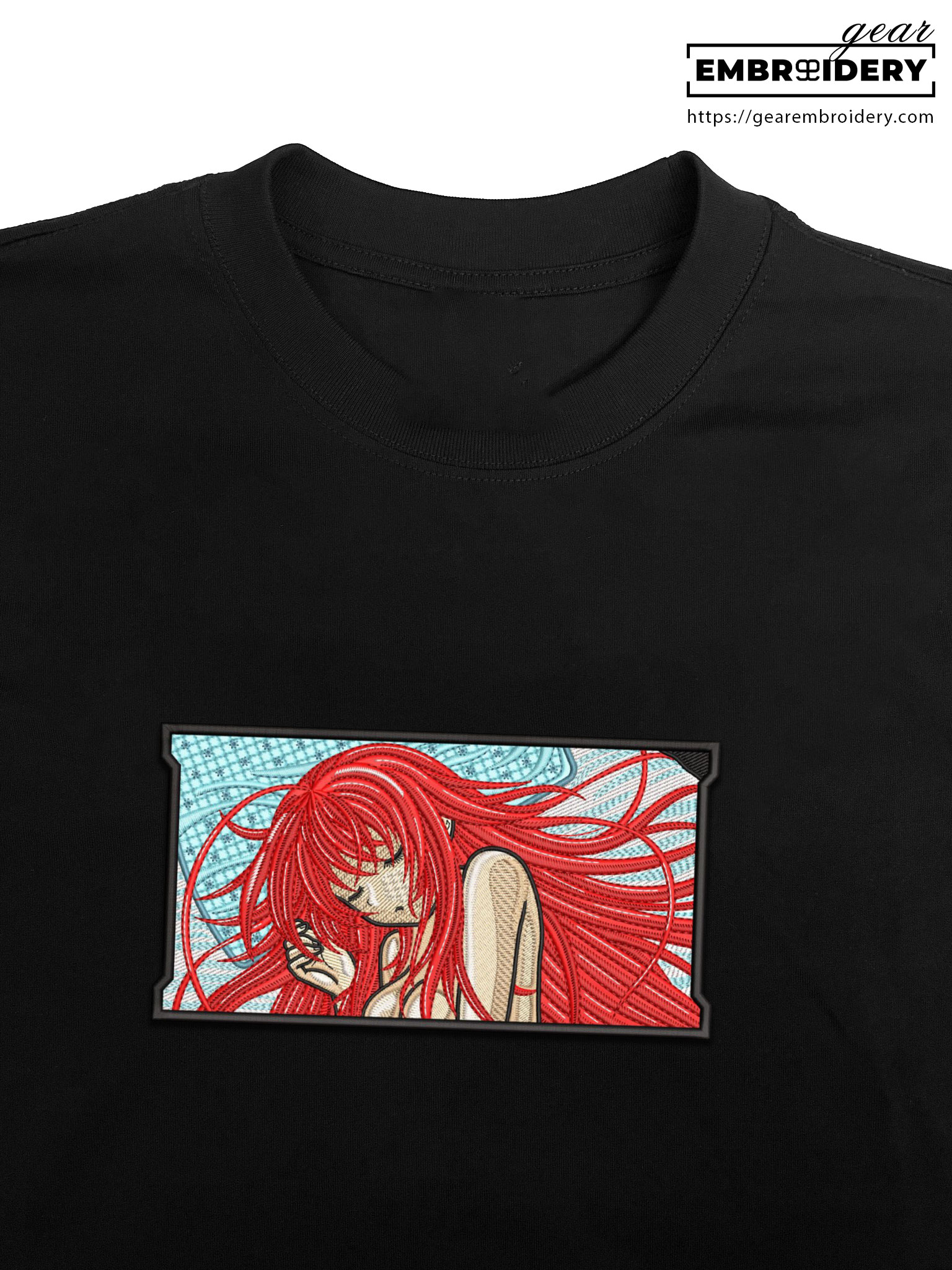 Rias gremory high school dxd Anime Embroidered Design Personalized Embroidered T Shirt Sweatshirt Hoodie Clothing OT046