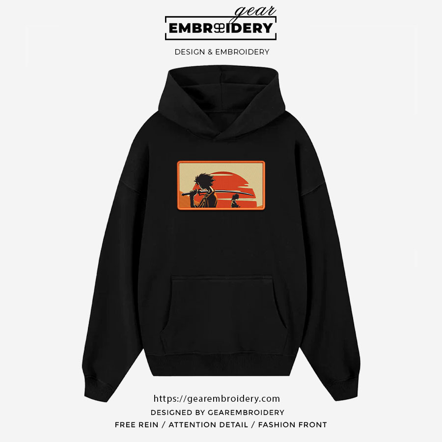 Samurai champloo samurai champloo Anime Embroidered Design Personalized Embroidered T Shirt Sweatshirt Hoodie Clothing OT055