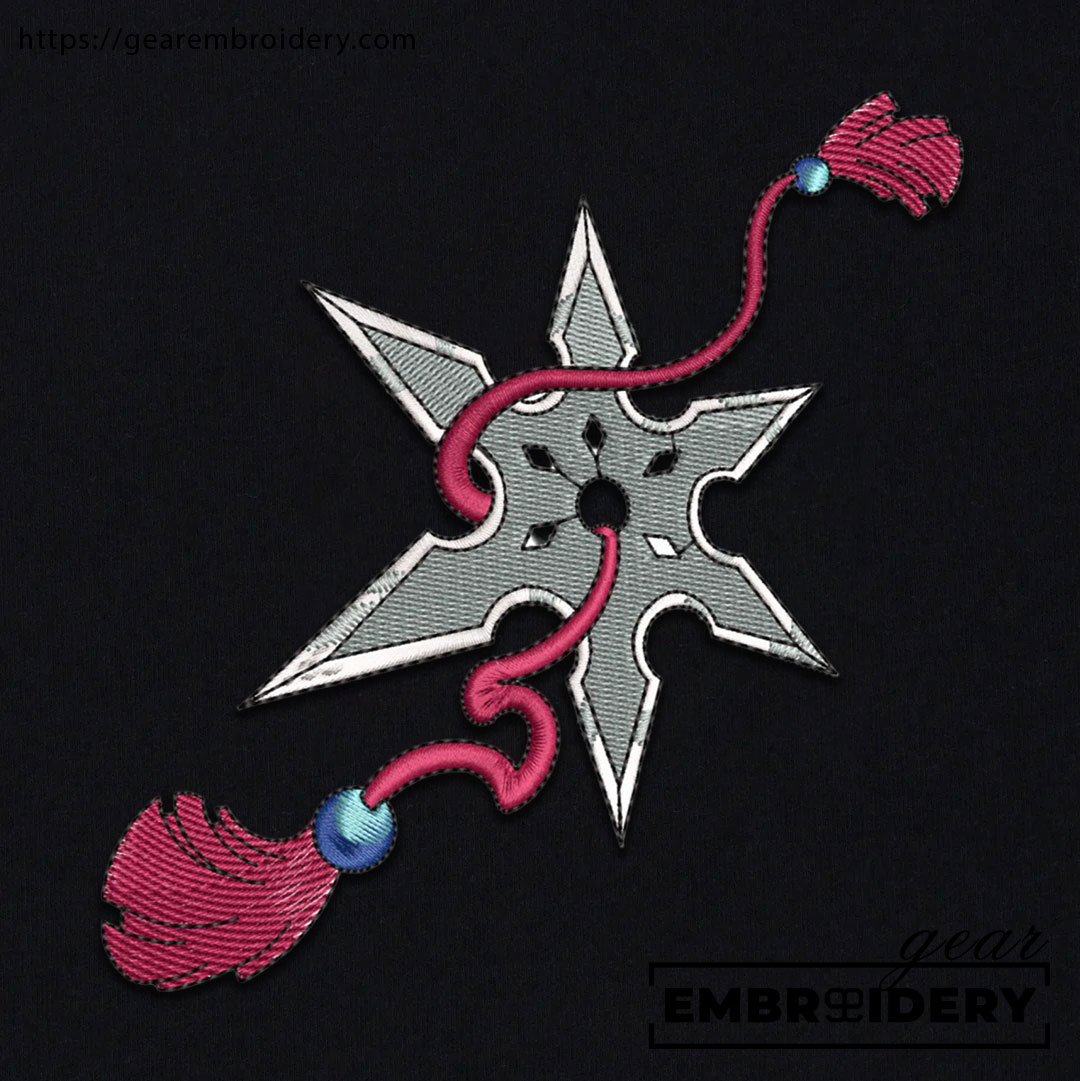 Shuriken Anime Embroidered Design Personalized Embroidered T Shirt Sweatshirt Hoodie Clothing OT062