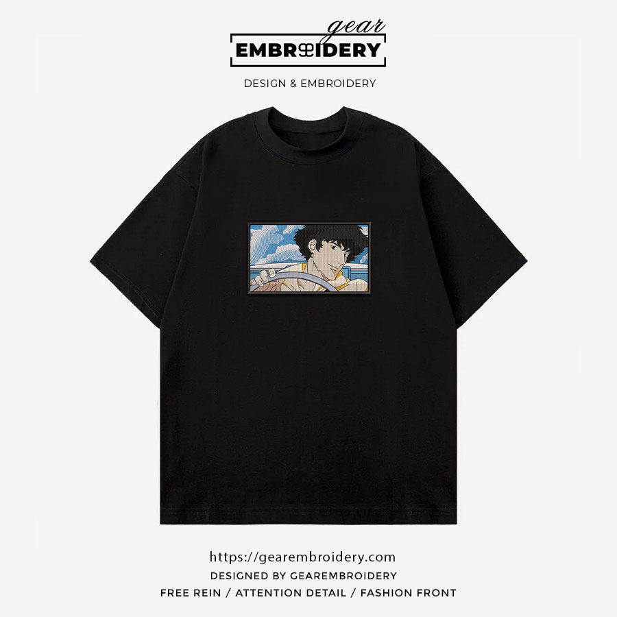 Spike spiegel cowboy bebop Anime Embroidered Design Personalized Embroidered T Shirt Sweatshirt Hoodie Clothing OT063