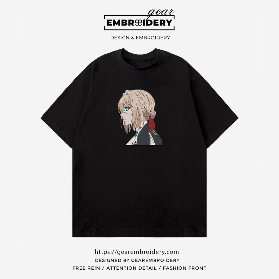 Violet evergarden violet evergarden Anime Embroidered Design Personalized Embroidered T Shirt Sweatshirt Hoodie Clothing OT077