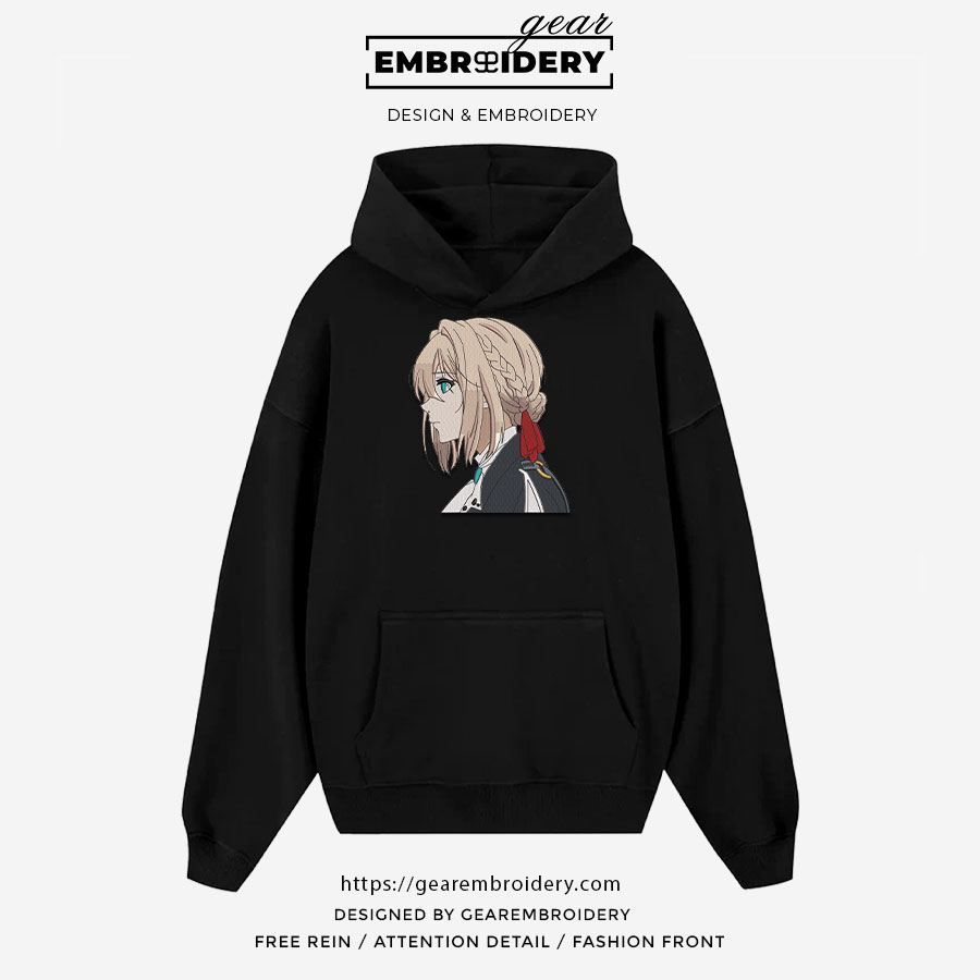 Violet evergarden violet evergarden Anime Embroidered Design Personalized Embroidered T Shirt Sweatshirt Hoodie Clothing OT077