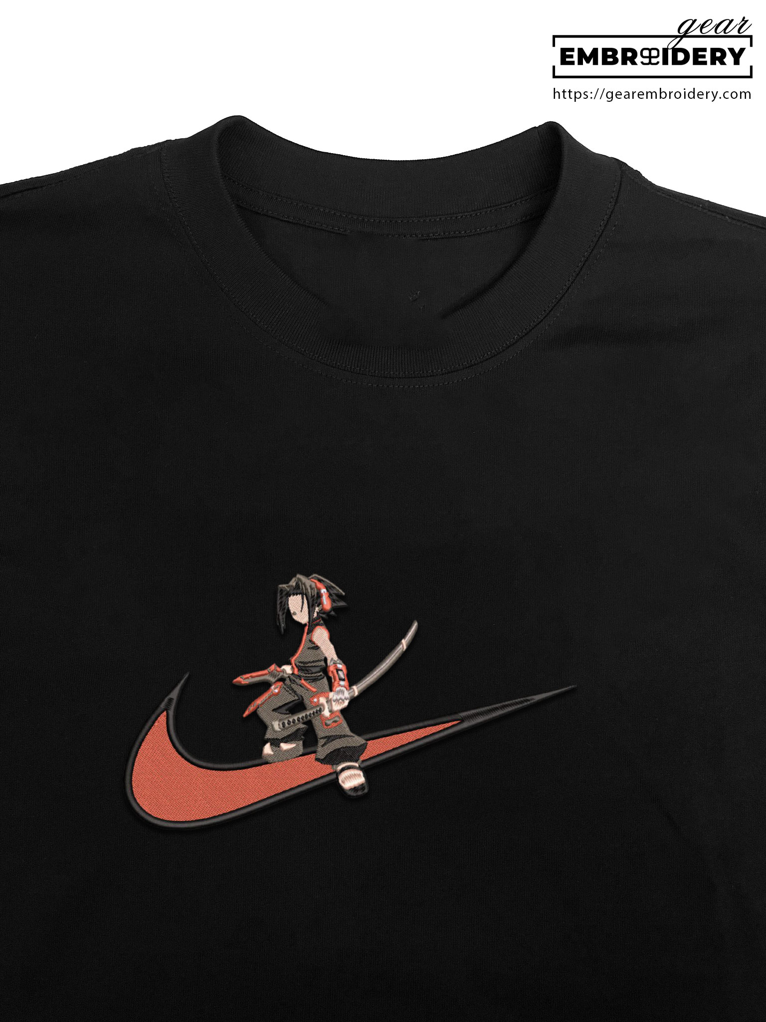Yoh asakura swoosh shaman king nike Anime Embroidered Design Personalized Embroidered T Shirt Sweatshirt Hoodie Clothing OT081