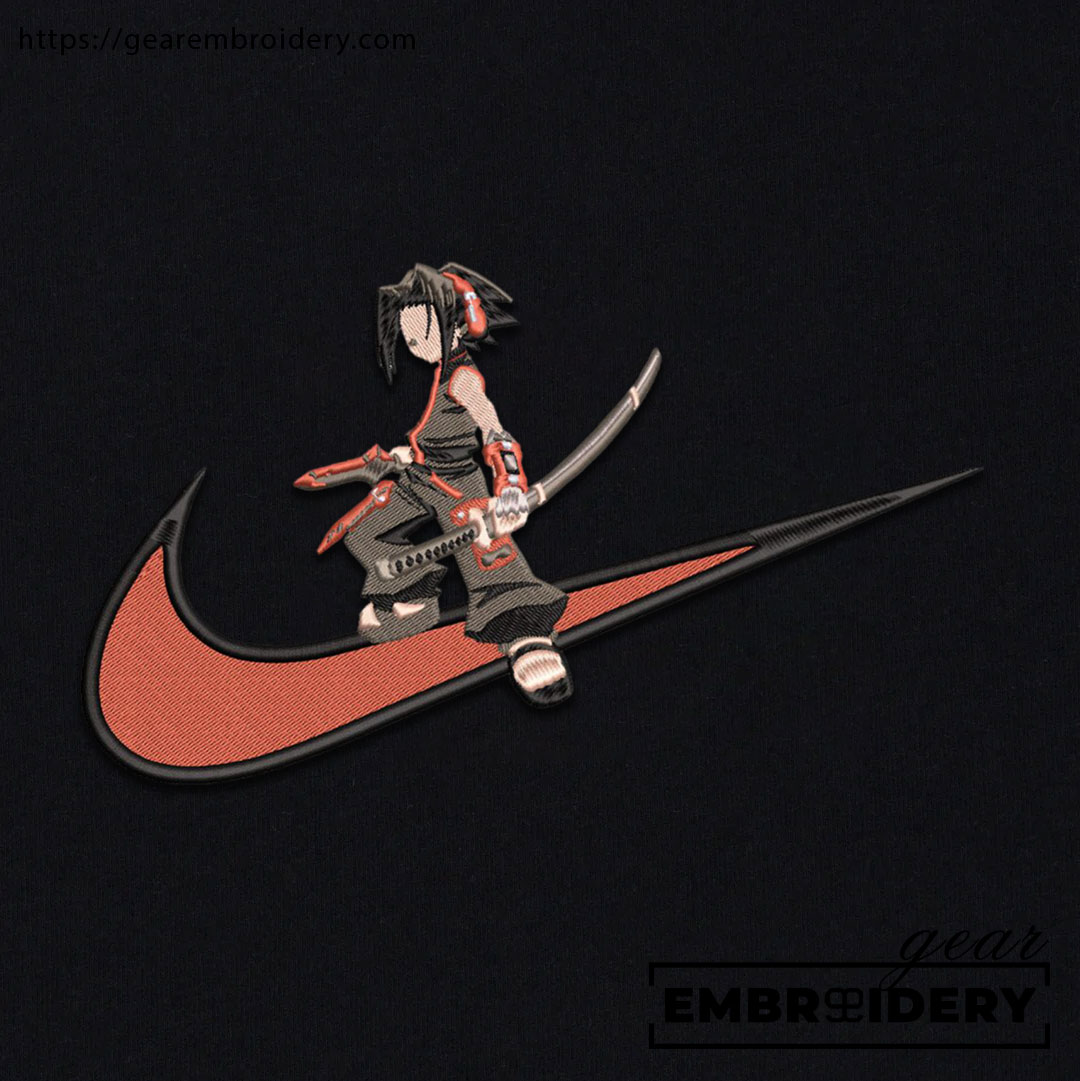 Yoh asakura swoosh shaman king nike Anime Embroidered Design Personalized Embroidered T Shirt Sweatshirt Hoodie Clothing OT081