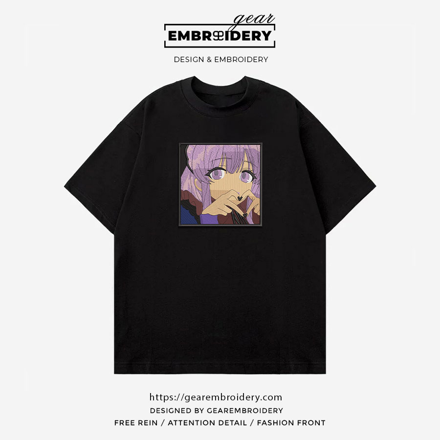 Yuno gasai heart future diary Anime Embroidered Design Personalized Embroidered T Shirt Sweatshirt Hoodie Clothing OT084