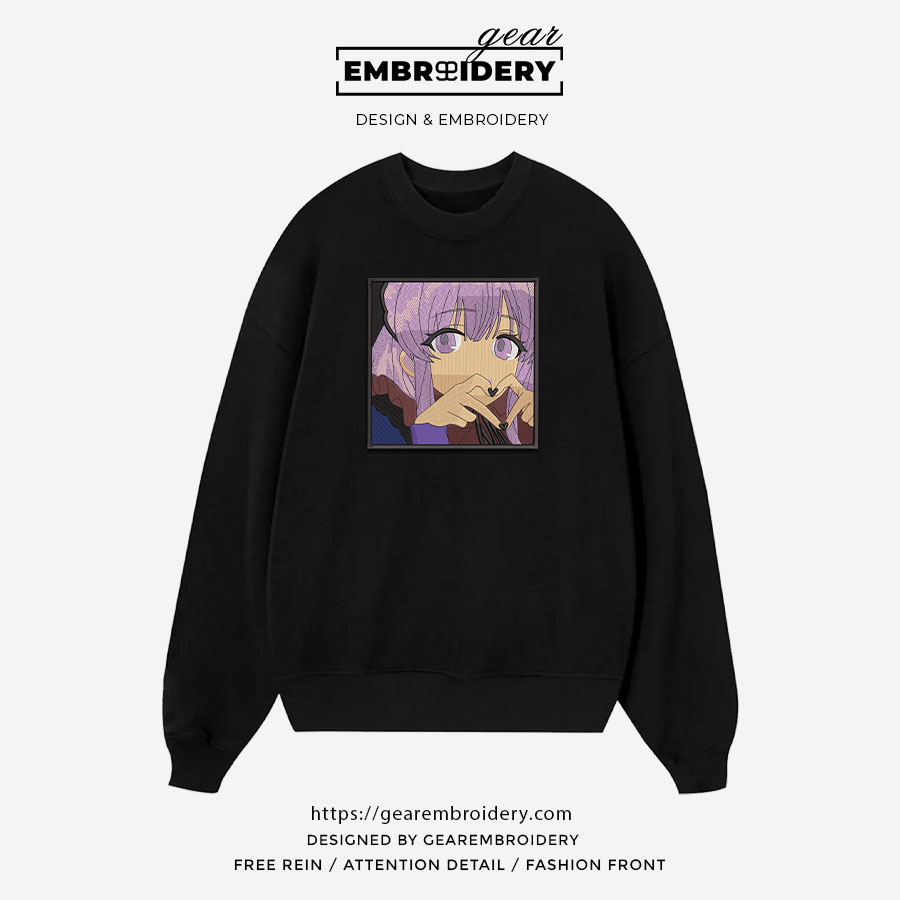 Yuno gasai heart future diary Anime Embroidered Design Personalized Embroidered T Shirt Sweatshirt Hoodie Clothing OT084