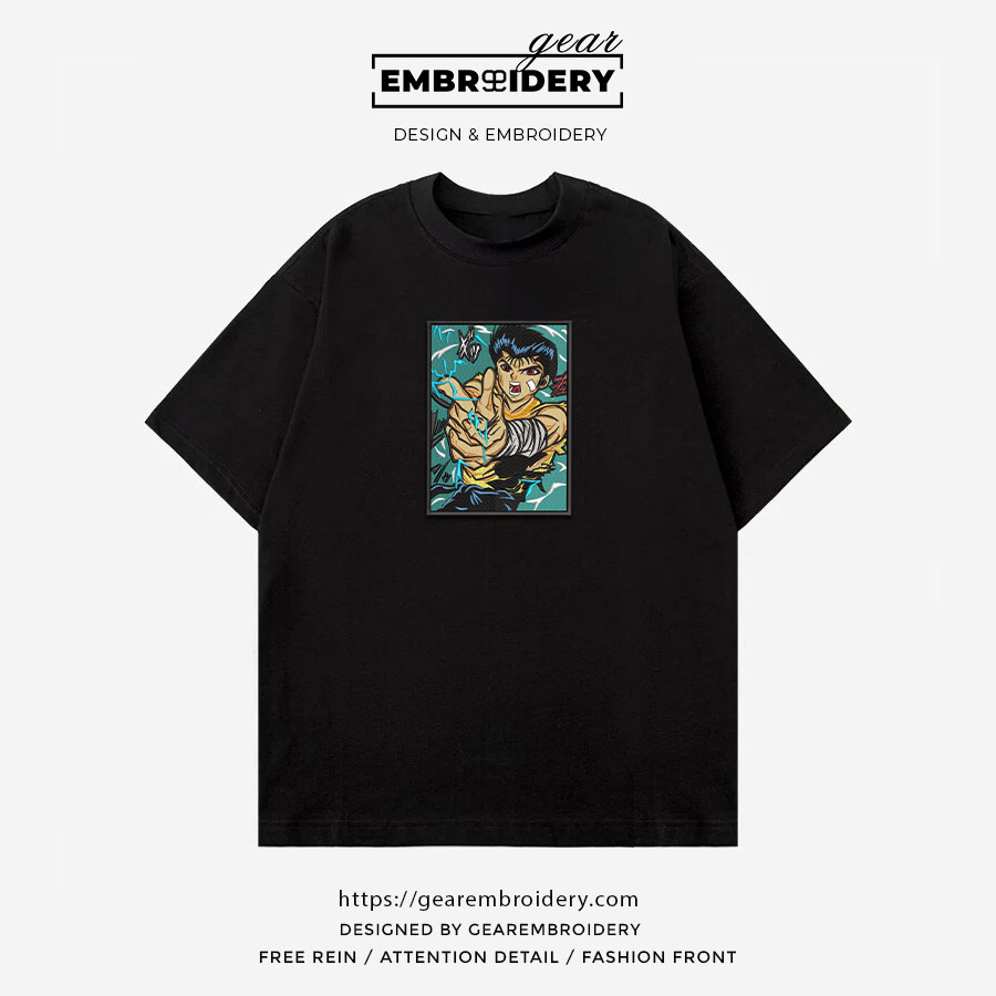 Yusuke urameshi yuyu hakusho Anime Embroidered Design Personalized Embroidered T Shirt Sweatshirt Hoodie Clothing OT086