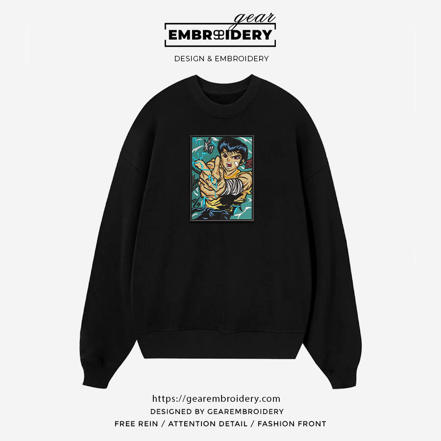 Yusuke urameshi yuyu hakusho Anime Embroidered Design Personalized Embroidered T Shirt Sweatshirt Hoodie Clothing OT086