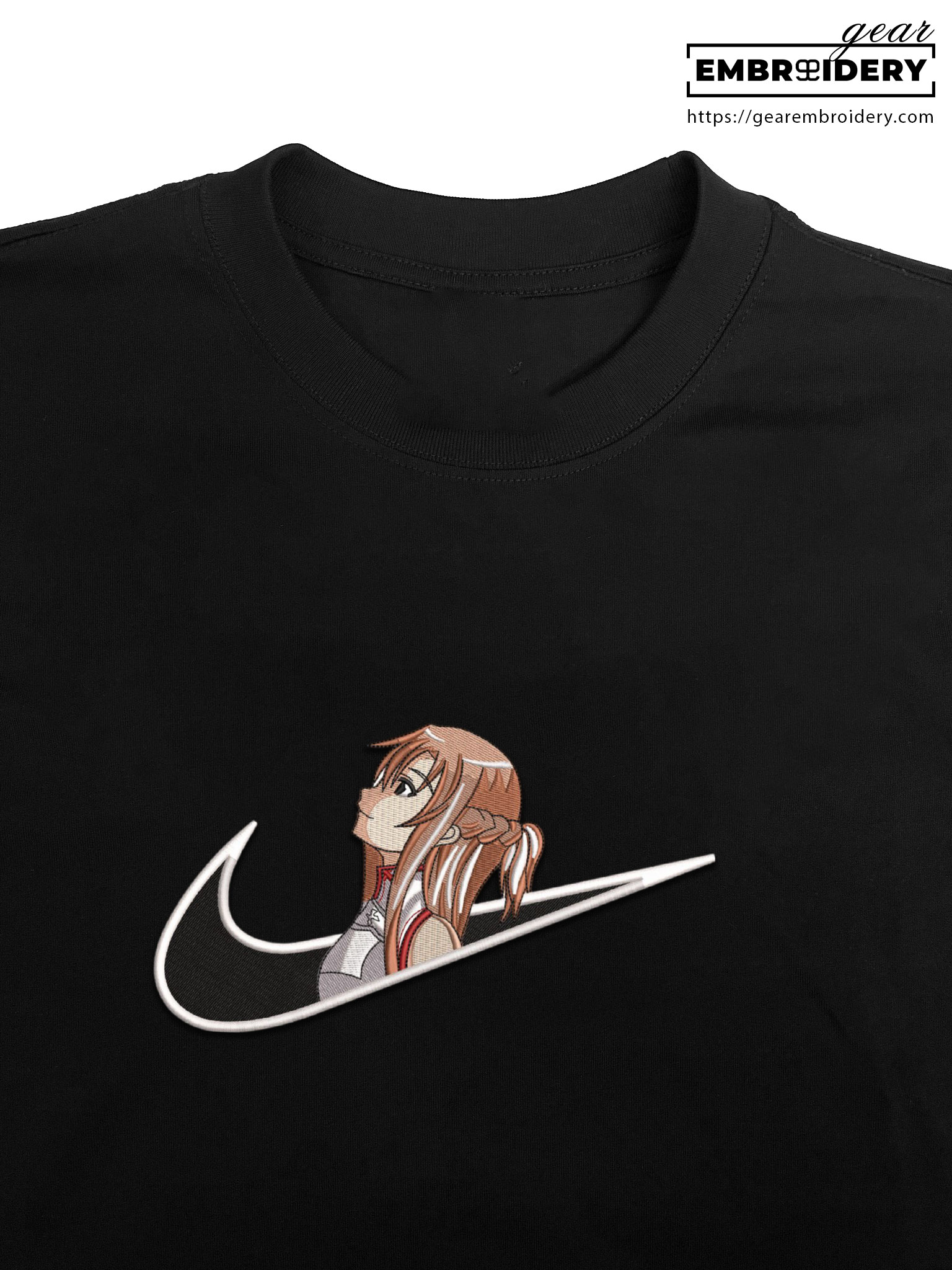 Yuuki asuna swoosh sword art online nike Anime Embroidered Design Personalized Embroidered T Shirt Sweatshirt Hoodie Clothing OT087