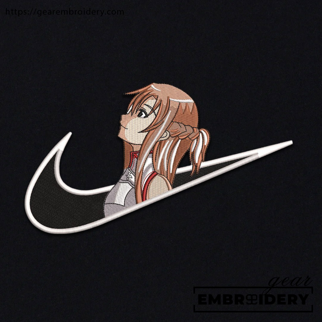 Yuuki asuna swoosh sword art online nike Anime Embroidered Design Personalized Embroidered T Shirt Sweatshirt Hoodie Clothing OT087