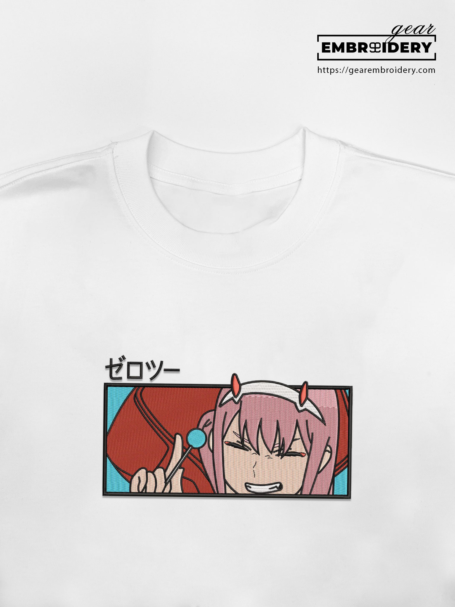 Zero two darling in the franxx Anime Embroidered Design Personalized Embroidered T Shirt Sweatshirt Hoodie Clothing OT089