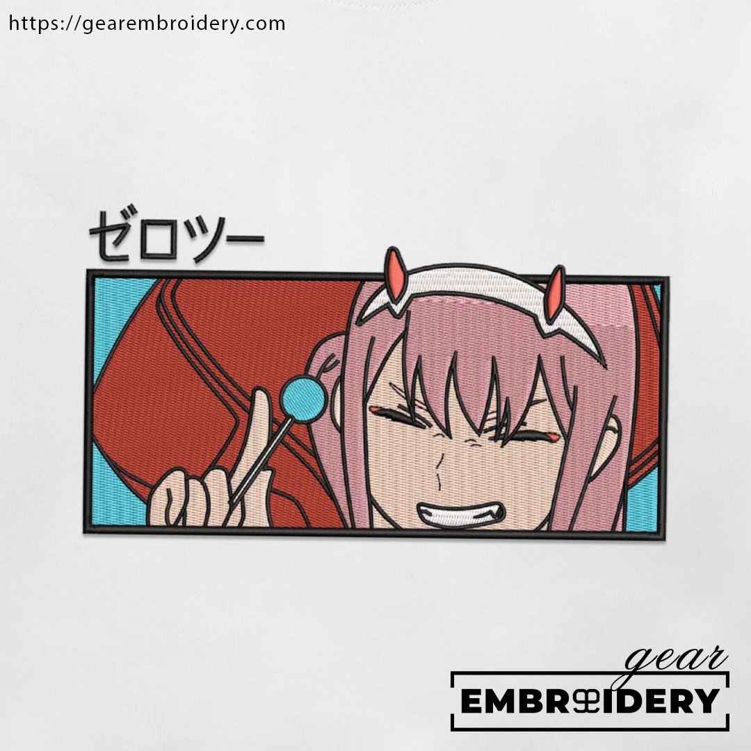 Zero two darling in the franxx Anime Embroidered Design Personalized Embroidered T Shirt Sweatshirt Hoodie Clothing OT089