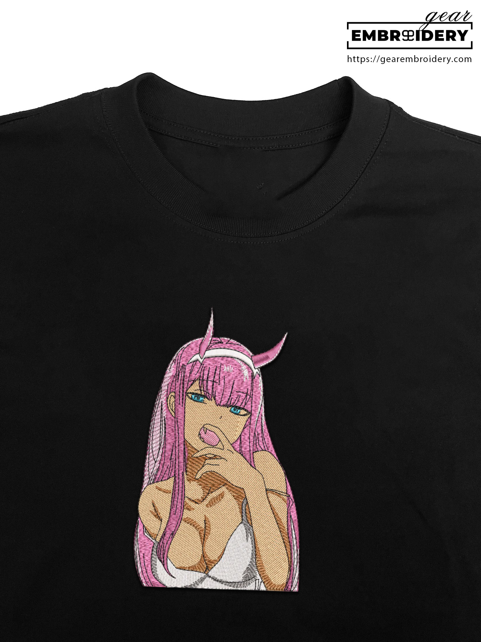 Zero two hot darling in the franxx Anime Embroidered Design Personalized Embroidered T Shirt Sweatshirt Hoodie Clothing OT090