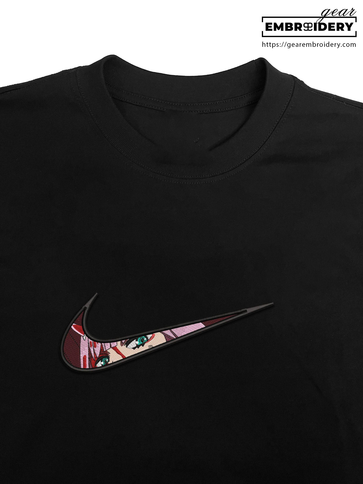 Zero two swoosh darling in the franxx Anime Embroidered Design Personalized Embroidered T Shirt Sweatshirt Hoodie Clothing OT093