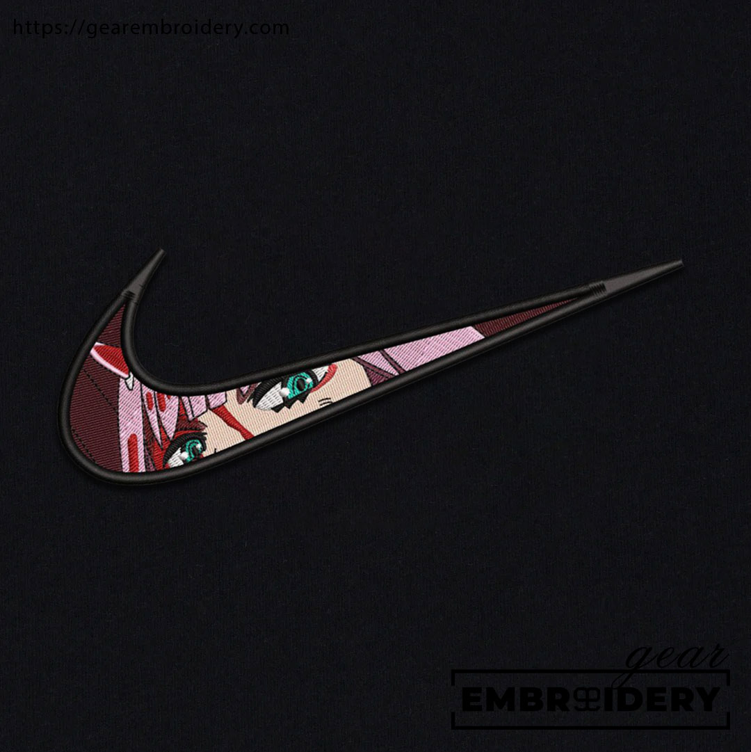 Zero two swoosh darling in the franxx Anime Embroidered Design Personalized Embroidered T Shirt Sweatshirt Hoodie Clothing OT093