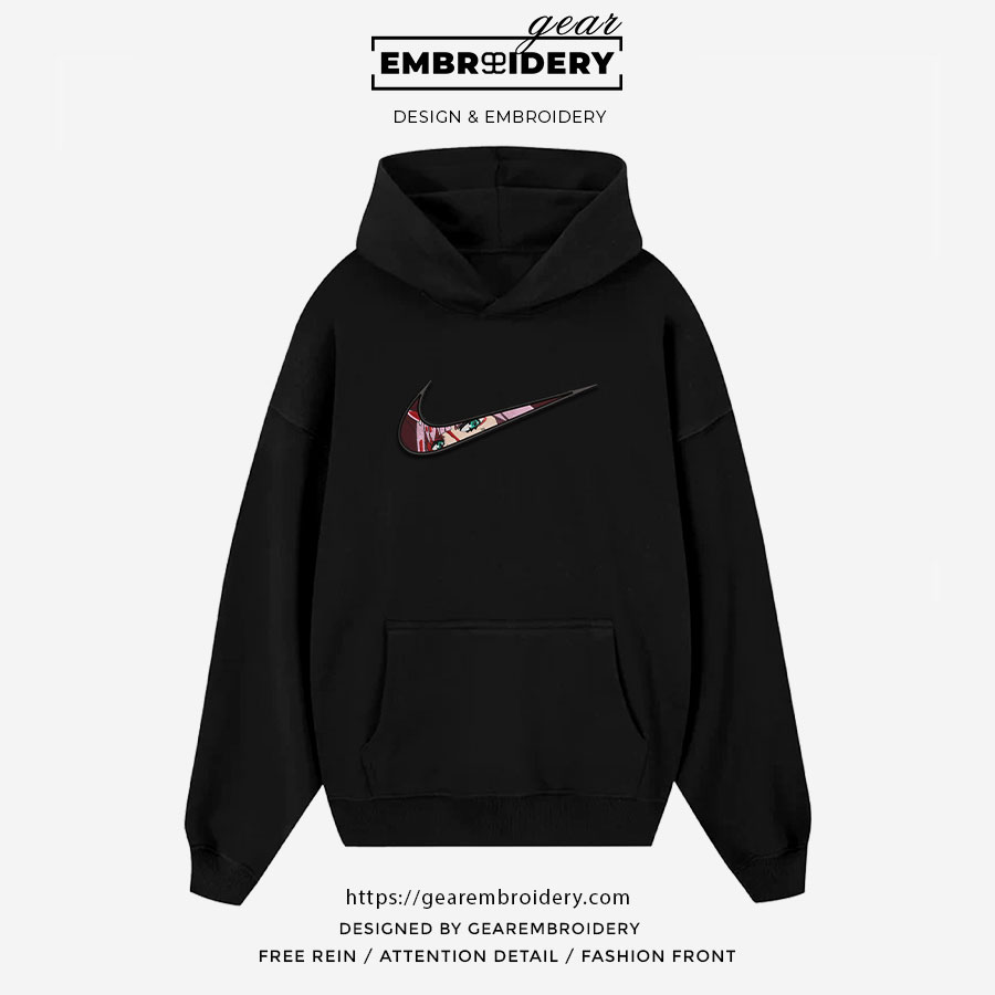 Zero two swoosh darling in the franxx Anime Embroidered Design Personalized Embroidered T Shirt Sweatshirt Hoodie Clothing OT093