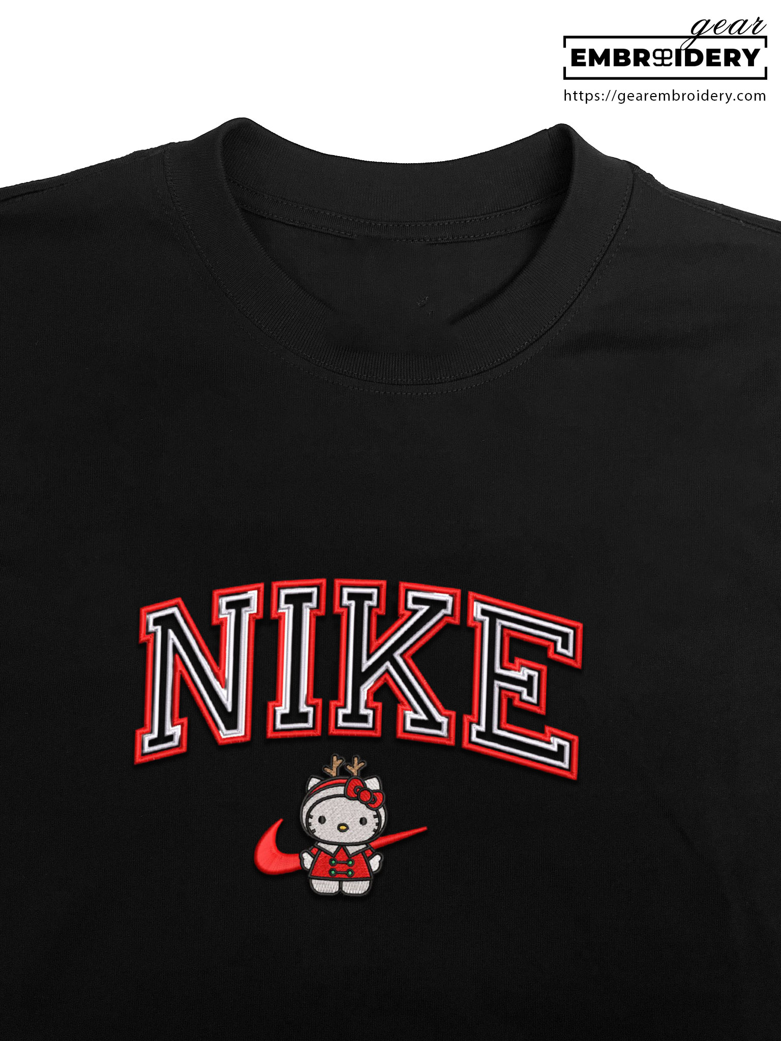 Kitty christmas Hello Kitty Personalized Embroidered T Shirt Sweatshirt Hoodie Clothing HK001