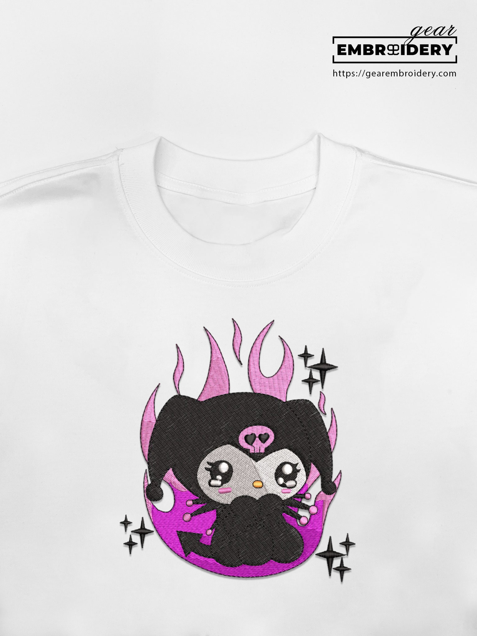 Kuromi Hello Kitty Personalized Embroidered T Shirt Sweatshirt Hoodie Clothing HK005