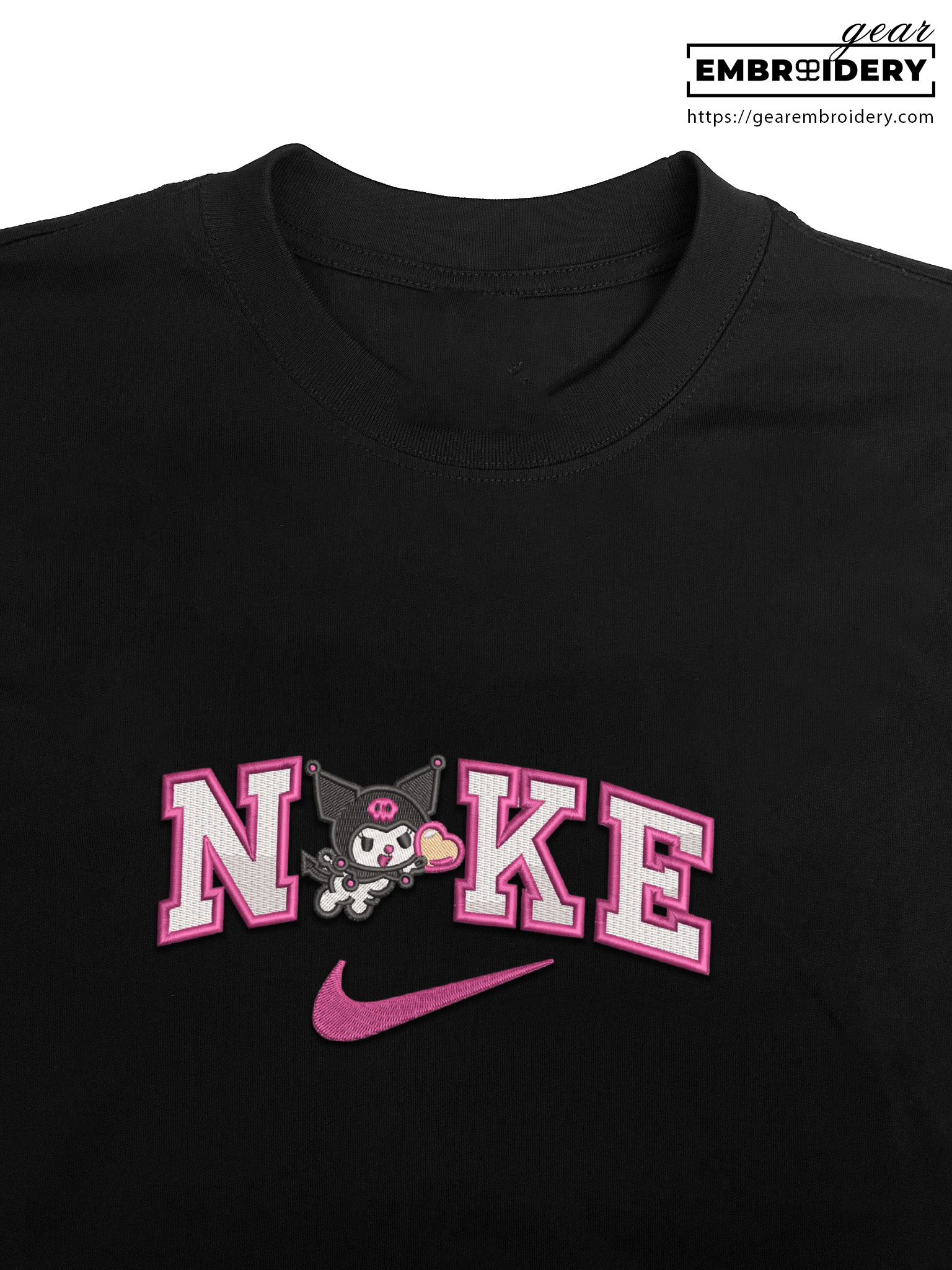 Kuromi Hello Kitty Personalized Embroidered T Shirt Sweatshirt Hoodie Clothing HK006