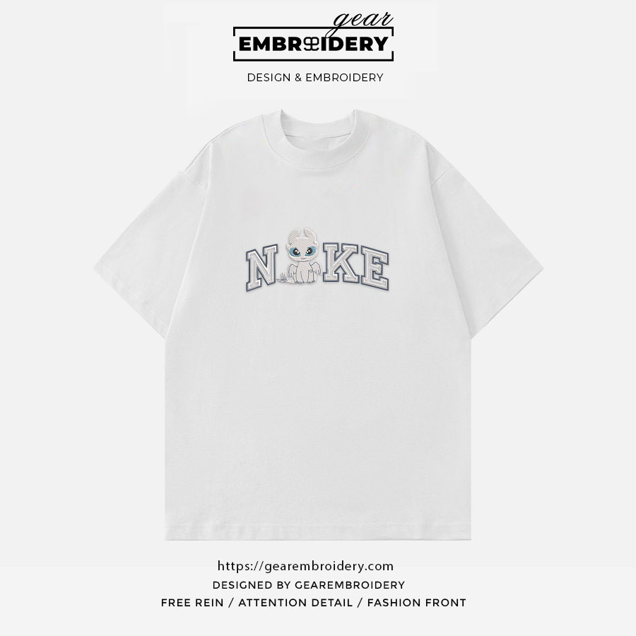 Light fury How to Train a Dragon Personalized Embroidered T Shirt Sweatshirt Hoodie Clothing HTD004